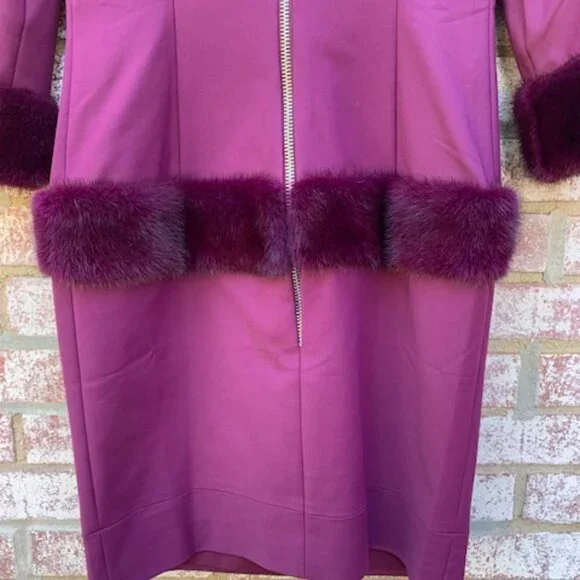 Flavio Castellani Back V Neckline Mink Wool dress NWT - Picture 9 of 15